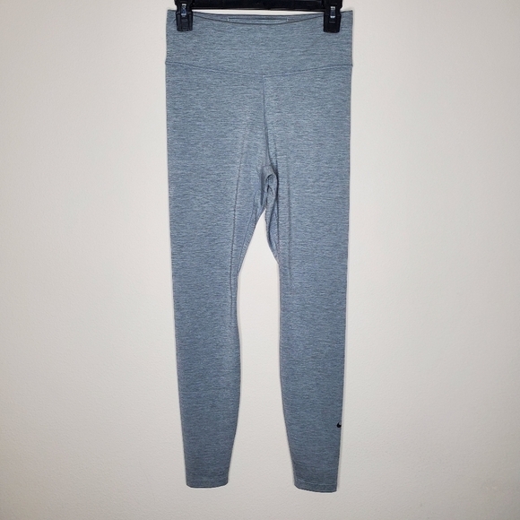 Nike Training Dri-Fit Gray High Rise Swoosh Logo Essentials Tight Leggings - Picture 4 of 11